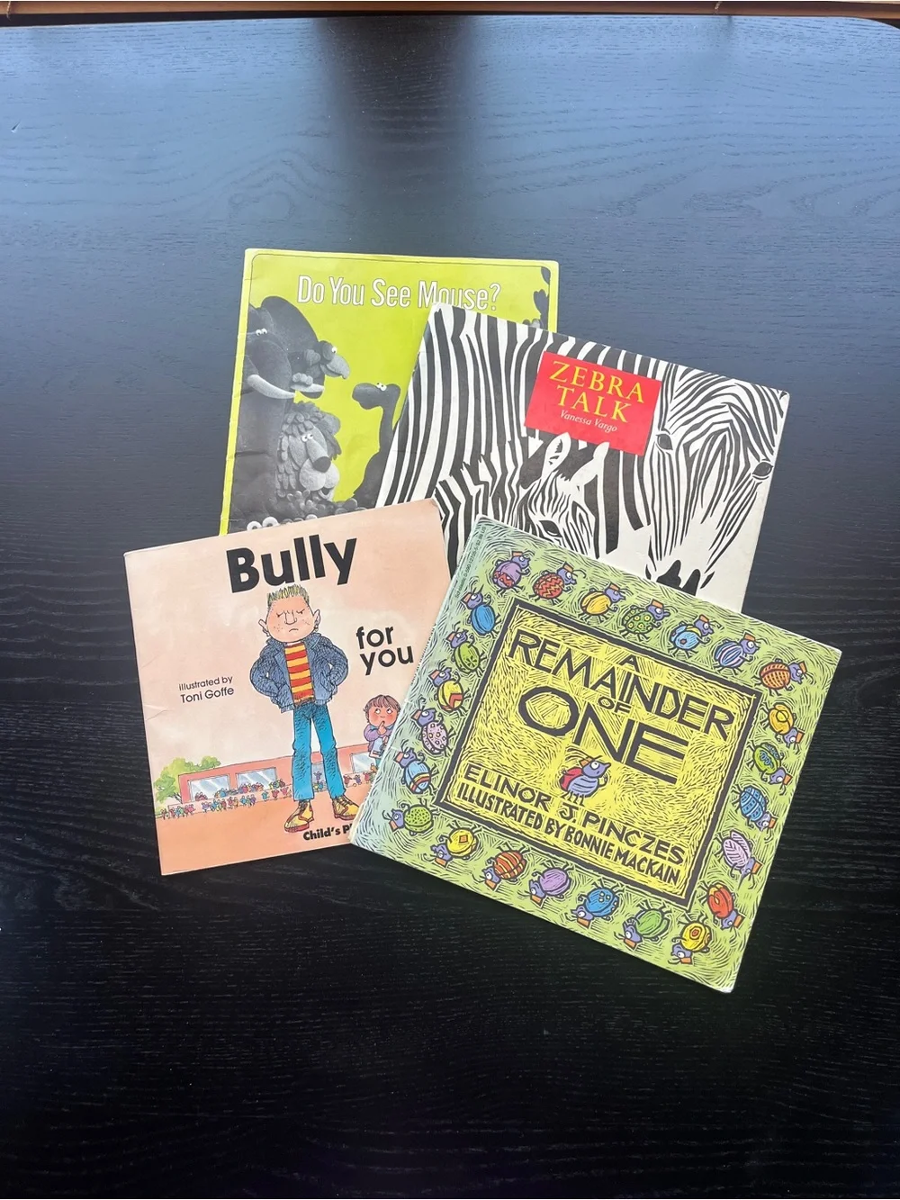 Vintage Children's Picture Books Lot 4 Bully Mouse Zebra Remainder